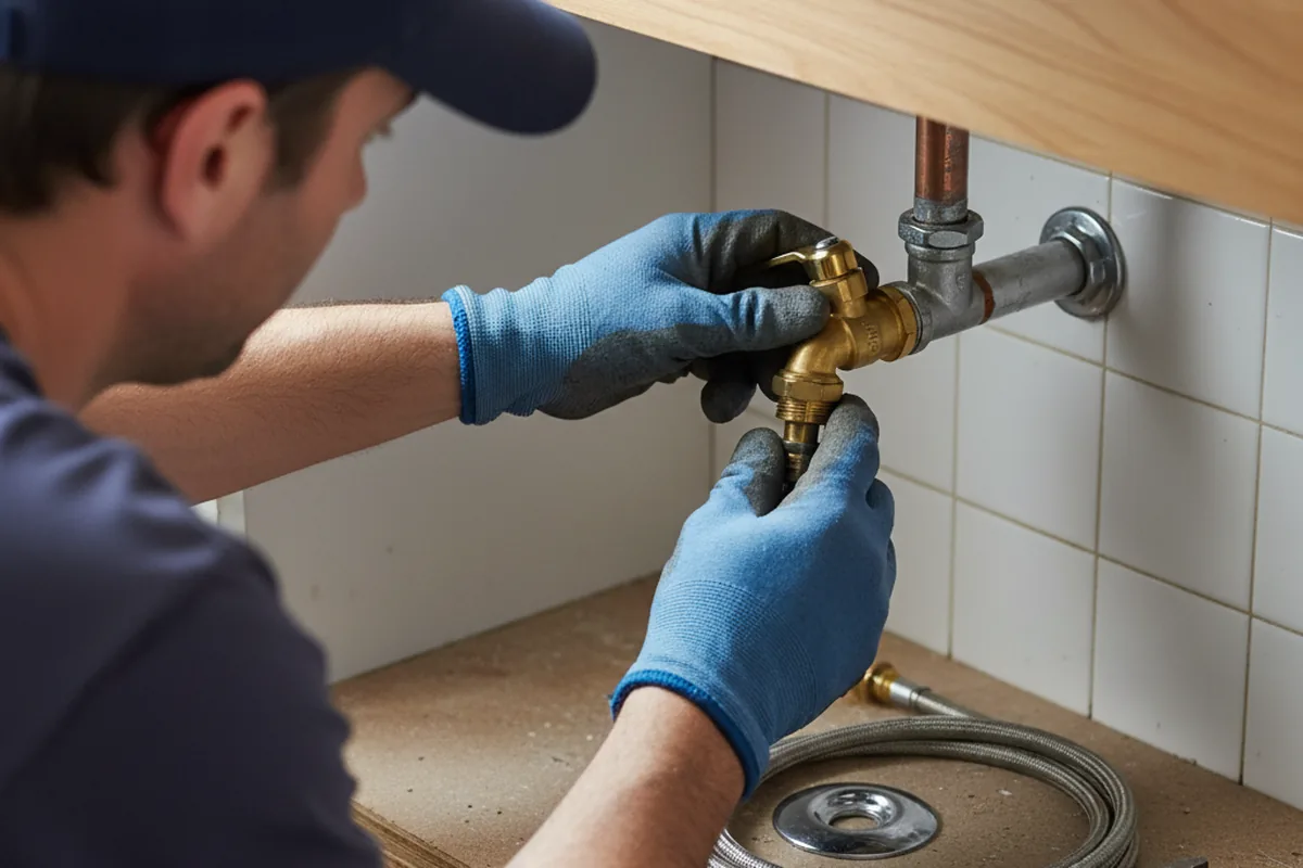 Shutoff valve and fitting work during Emergency Plumbing in Gravette